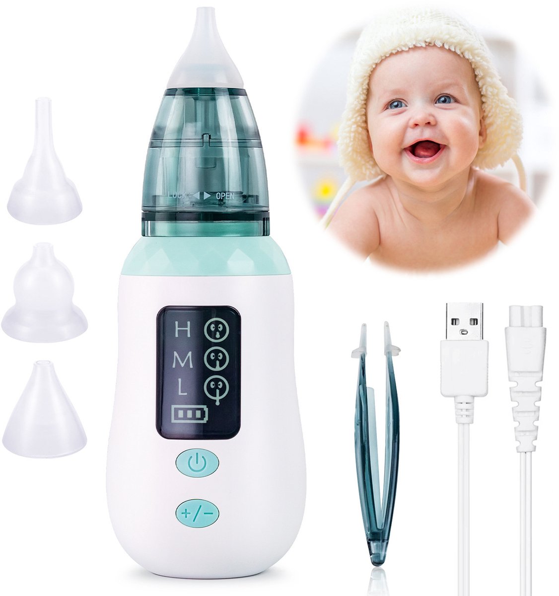 Elektrische Baby-neusreiniger 65 kPa – Zachte Zuiging & Anti-reflux