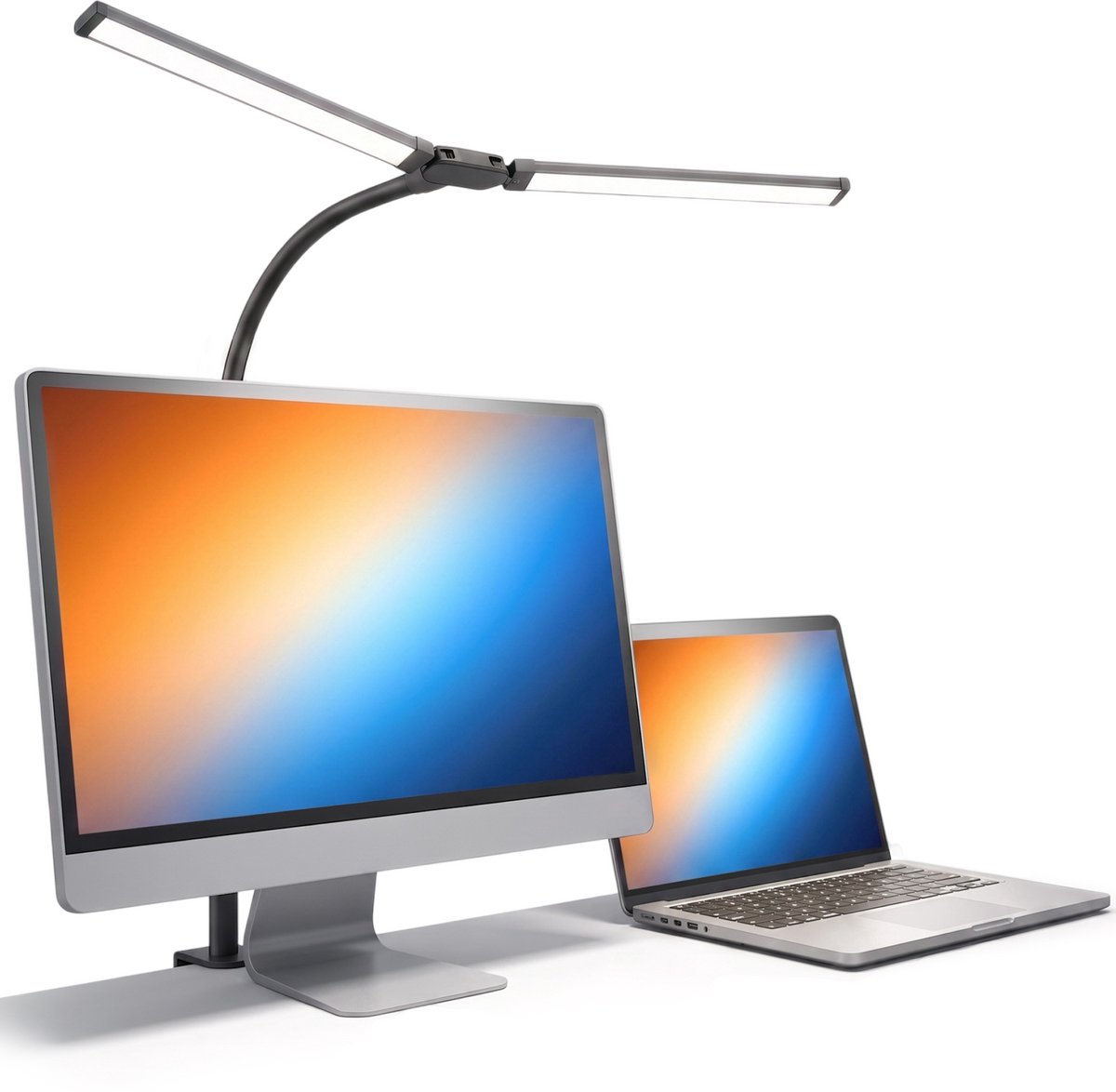 Skoov Bureau lamp LED Dimbaar - Monitor - Voor Gaming - Monitor Daglichtlamp - Klem - Hobby - Tafel - Lampen - Light bar - Zwart
