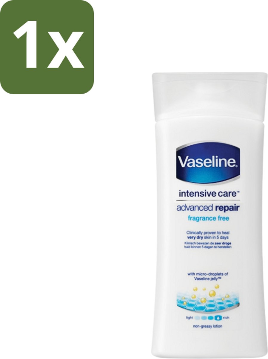 1 x Vaseline - Advanced Repair - Bodylotion - Herstel & Hydratatie - 200 ml - Herstel - Hydratatie - Droge Huid - Gevoelige Huid - Bodylotion