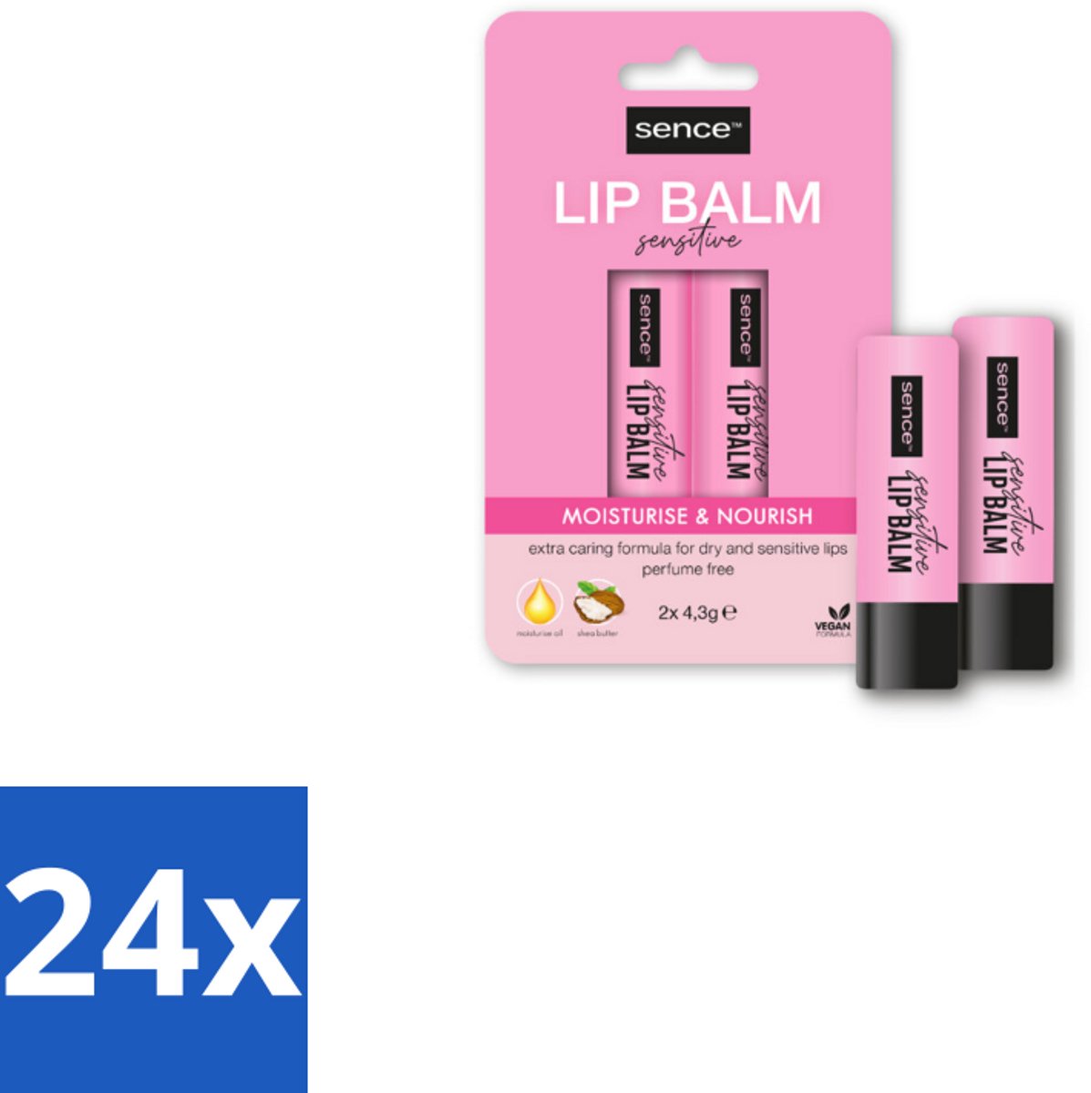 Sence Lippenbalsem Sensitive 2 stuks per verpakking - Voordeelverpakking - 24 stuks