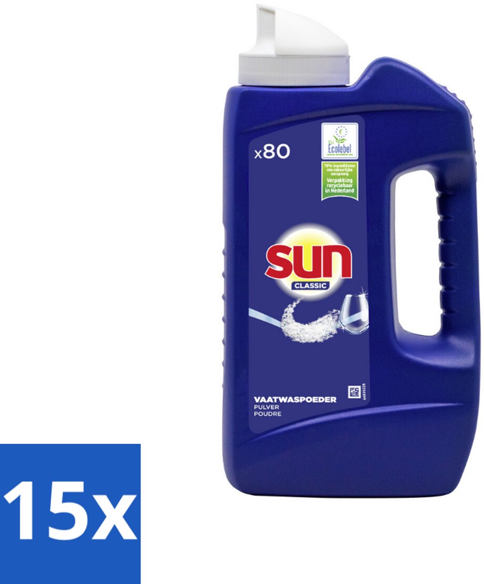15 x Sun Vaatwaspoeder Normaal 1,39 kg 80 wasbeurten - Vaatwaspoeder - Vaatwasmachine - Vaatwas - Vaatwaspoeder 80 Wasbeurten - Vaatwaspoeder 1.39 Kg