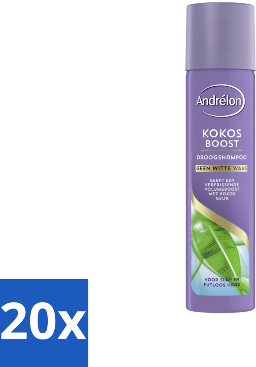 20 x Andrélon Droogshampoo Kokos Boost 245 ml - Droogshampoo - Kokos Boost - Volume Haar - Fris Haar - Vet Absorberend