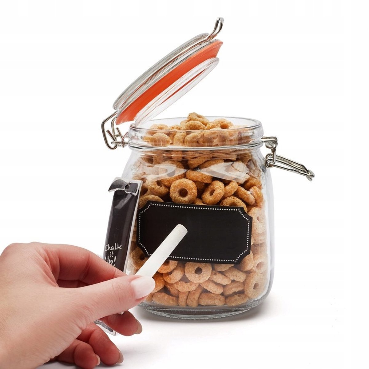 Tadar Chalk Glazen Pot met Krijt-Etiket 1L