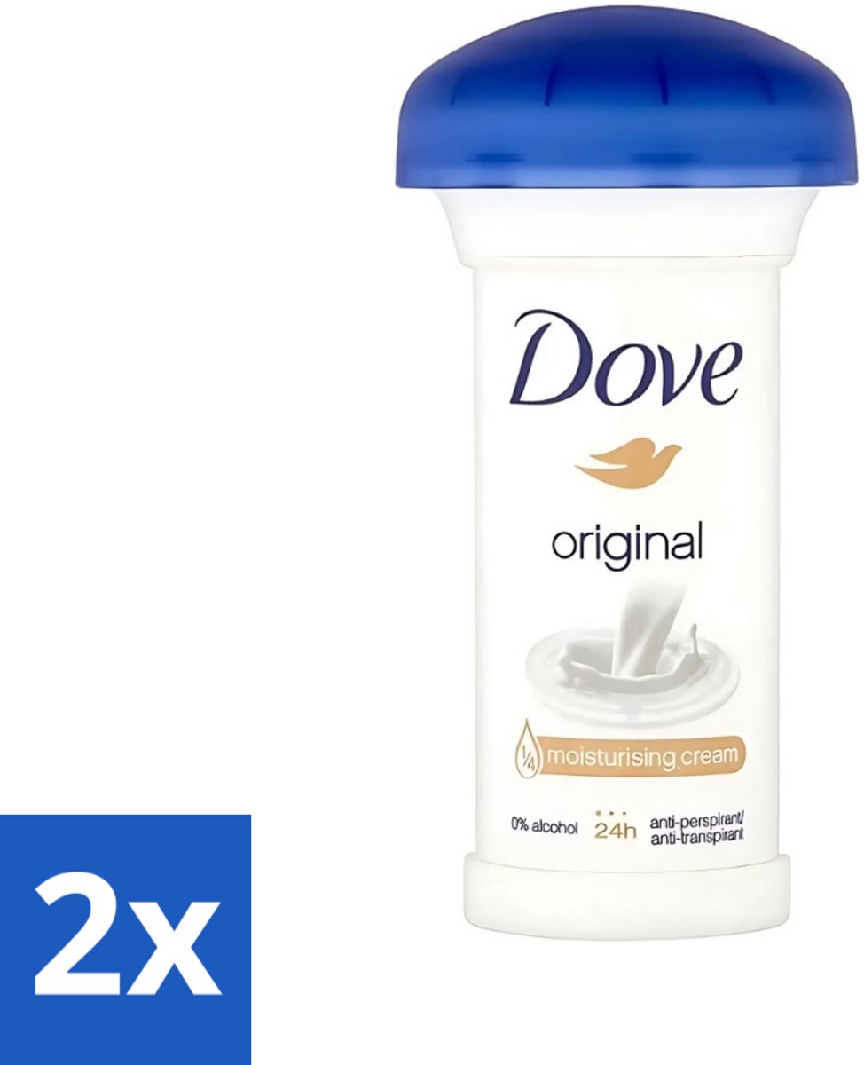 2 x Dove - Deodorant - Roll-on - Original - Frisse geur en bescherming - 50 ml - Dove Deodorant Stick - Anti-Transpirant - Okselbescherming - Zweetgeur - Gevoelige Huid