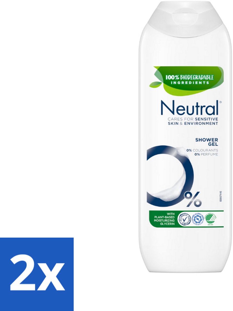 2 x Neutral - Douchegel - Gevoelige Huid - 0% Kleurstof & Parfum - Met Plantaardige Glycerine - 250 ml - Gevoelige Huid - Douchegel - 0% Kleurstof - 0% Parfum - Plantaardige Glycerine