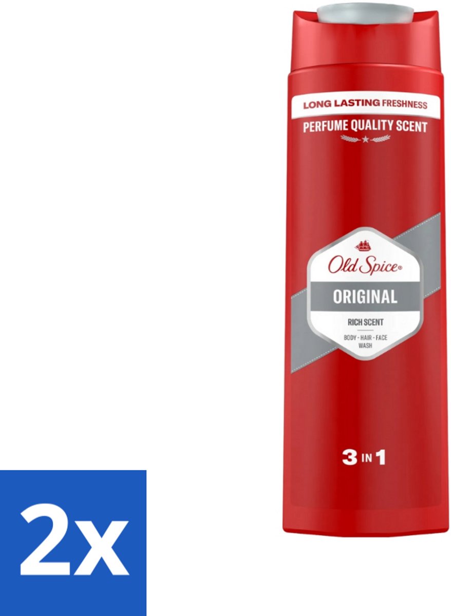 2 x Old Spice - Original - Douchegel 3-in-1 - Reinigt, Verfrist & Verzorgt - 400 ml - Douchegel - 3-in-1 - Reinigen - Verfrissen - Verzorgen