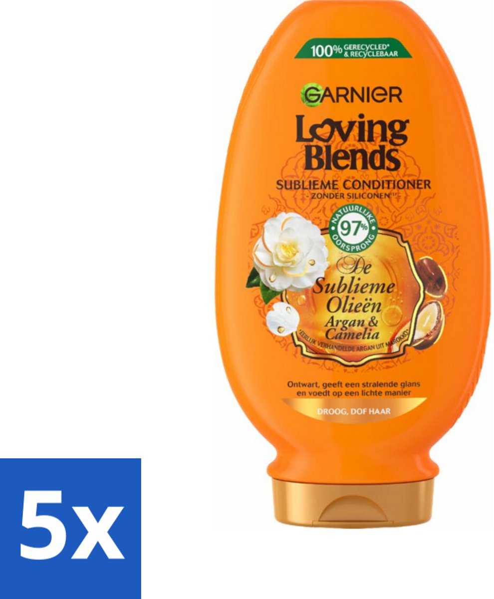 Garnier Loving Blends Argan- en Cameliaolie Conditioner 250 ml - Bulkverpakking - 5 stuks