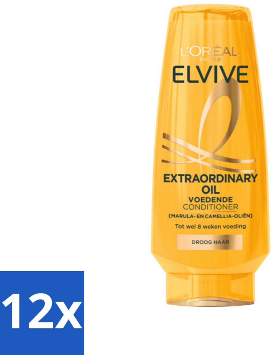 12 x L'Oréal Elvive Extraordinary Oil Conditioner 200 ml - Droog Haar - Haar Verzorging - Haar Hydraatatie - Haar Herstel - Haar Glans
