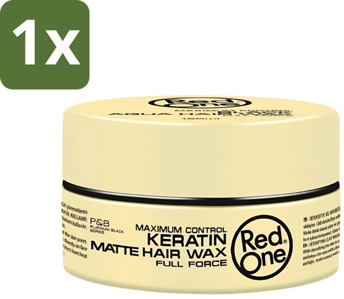 1 x Red One - Haarwax - Keratin Matte - Versterkende Styling - Voor Sterke Hold & Matte Look - 150 ml - Haarwax - Keratine - Matte Finish - Stylen - Haarversterking