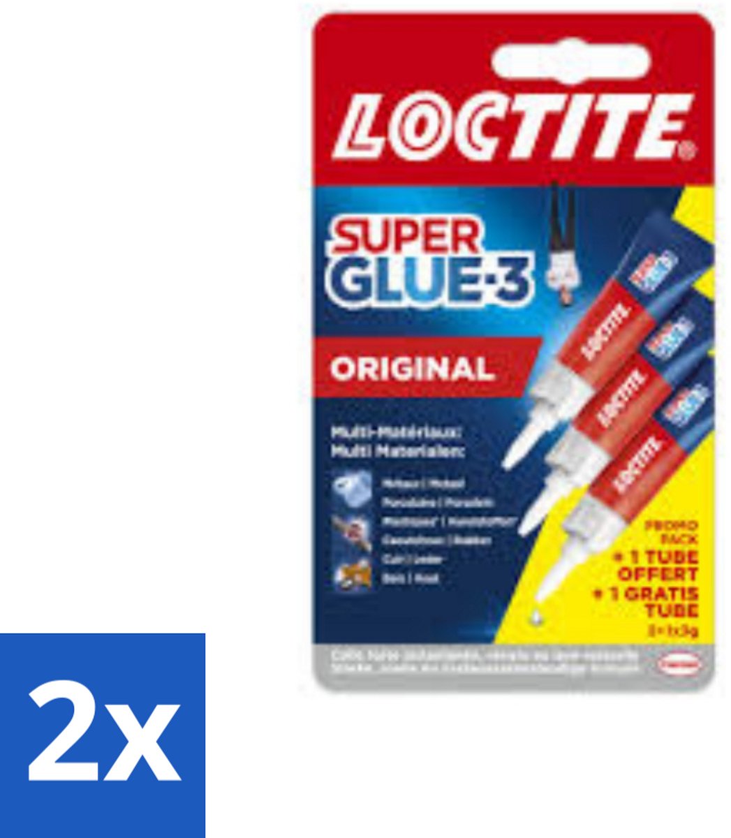 2 x Loctite - Secondelijm - Super Glue Universal - 3 Lijmtubes - Superlijm - Lijm - Secondelijm - Loctite - Universele Lijm