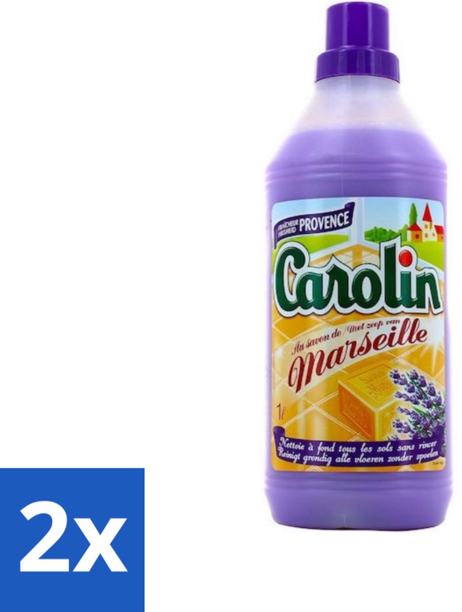 2 x Carolin - Marseille Provence - Vloerreinigingsmiddel - Tegelreiniger - 1 L - Vloerreiniger - Tegelreiniger - Marseille Zeep - Provence Geur - Vloeren Schoonmaken