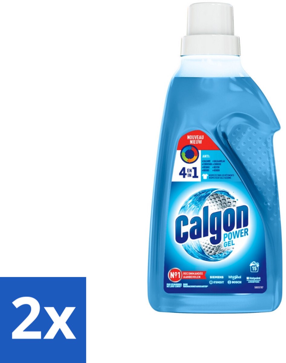 2 x Calgon - Wasmachinereiniger - Gel - Tegen Kalkaanslag / Wasmiddelresten / Geuren - 750 ml - 15 Wasbeurten - Wasmachinereiniger - Kalkremmers - Wasmiddelresten - Wasmachineonderhoud - Wasmachine Schoonmaken