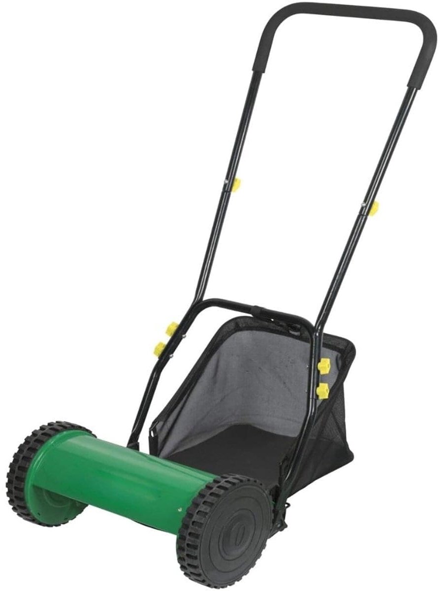 Klarven® Grasmaaier Handmatig Groen - Met Opvangbak 20 l - Stille En Milieuvriendelijke Maaiervaring, Zonder Uitstoot - Maaibreedte 30 cm - L 100 x B 60 x H 50 cm
