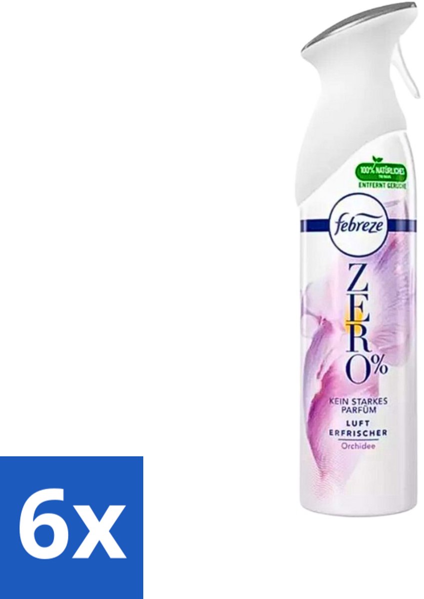 Febreze Spray - Zero % - Orchidee - Luchtverfrisser - 300ml - Voordeelverpakking - 6 stuks