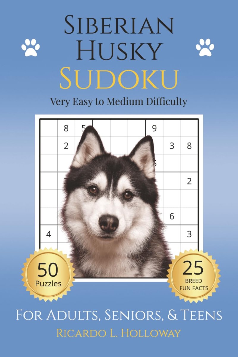 Siberian Husky Sudoku: Very Easy to Medium Puzzles for Dog Lovers - 50 Relaxing Sudoku Puzzles - ShopVlot