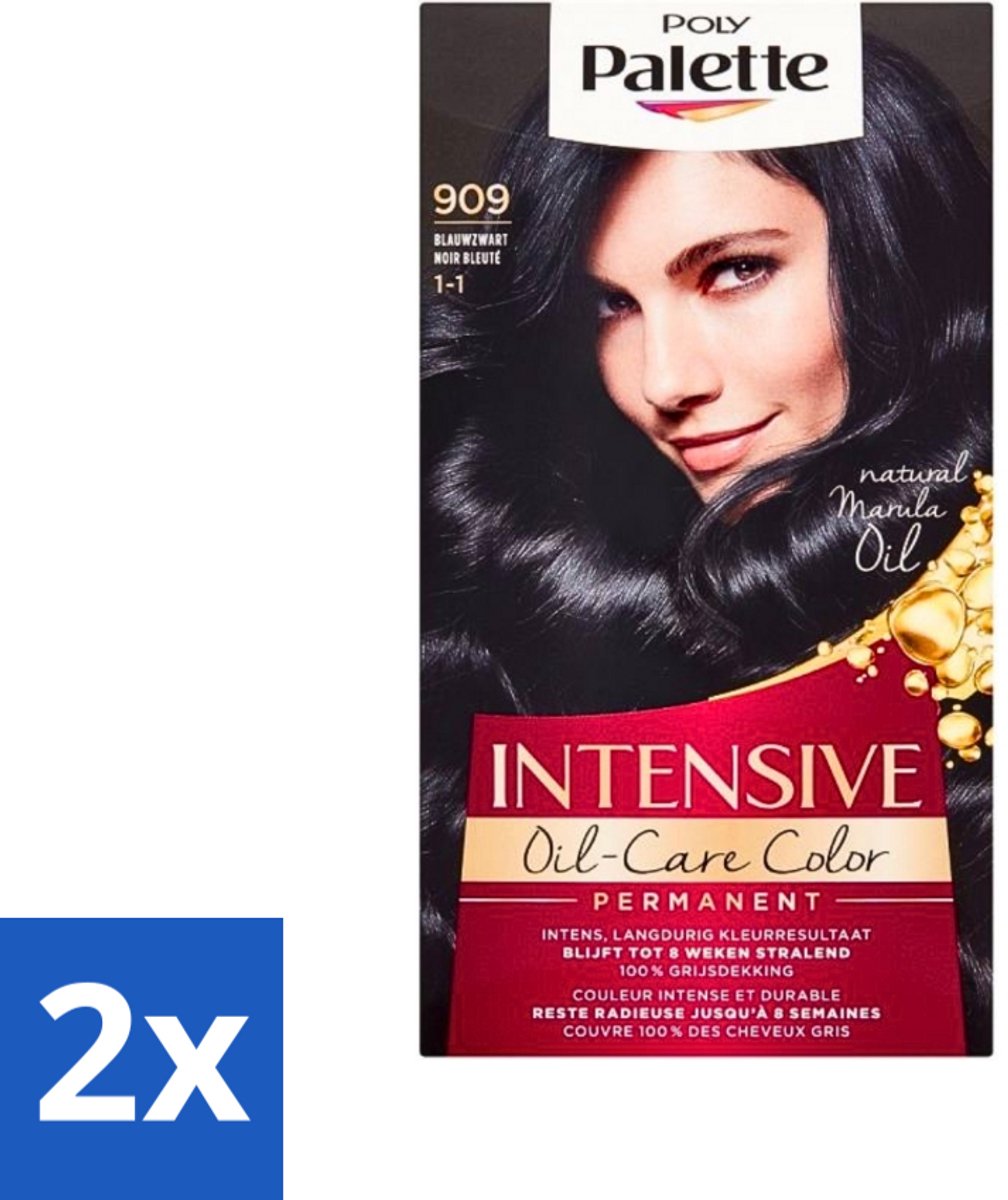 Poly Palette - Haarverf - Blauw Zwart 909 - 115ml - Voordeelverpakking - 2 stuks