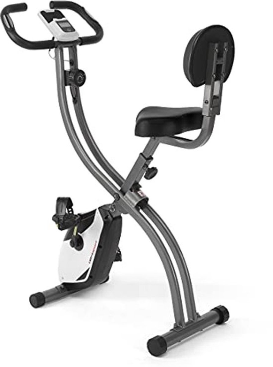 Hometrainer met Rugleuning en Hartslagsensoren - Opklapbare Fitnessbike voor Thuis