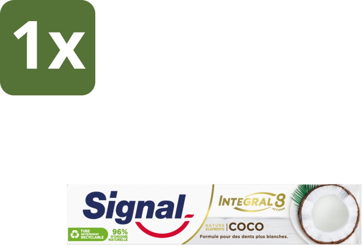 Signal - Integral & Actions - Tandpasta - Natuurlijke Elementen - Kokos - Voor Witte Tanden - 75 ml - 1 stuk