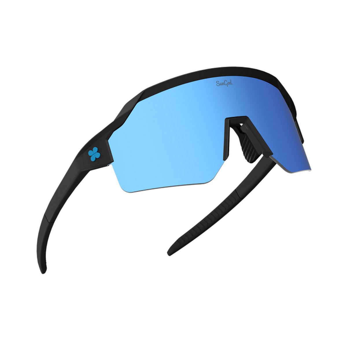 SunGod Vulcans - Zonnebril - Matte Black / Silver blue