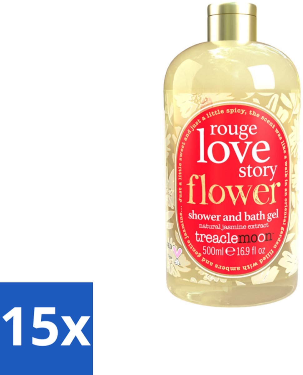 Treaclemoon – Bad- & Douchegel – Rouge Love Story – 500 ml - Bulkverpakking - 15 stuks