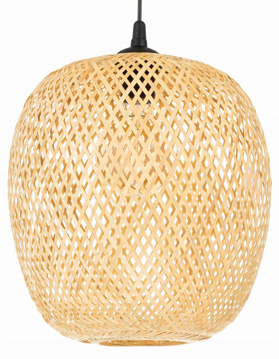 Zwarte Bamboe Hanglamp Boho 30cm - Natuurlijke Sfeer