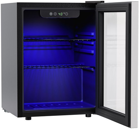 KitchenBrothers Drankkoelkast - 48L - Mini Koelkast - Glazen Deur - Minibar - 68 Blikjes - Zwart van KitchenBrothers — afbeelding 5