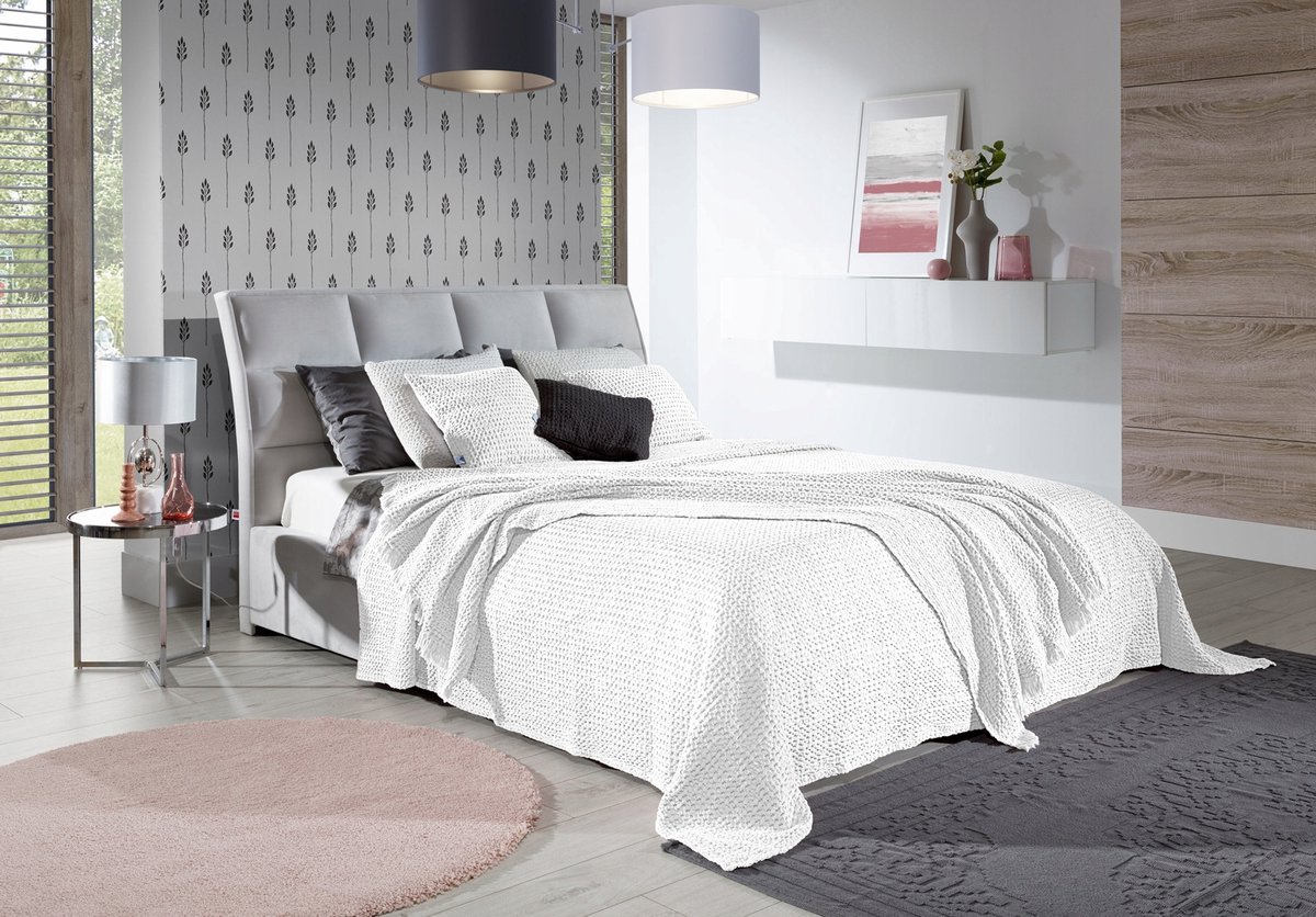 Merkloze Katoenen Bedsprei 220x240cm - Wafelstructuur
