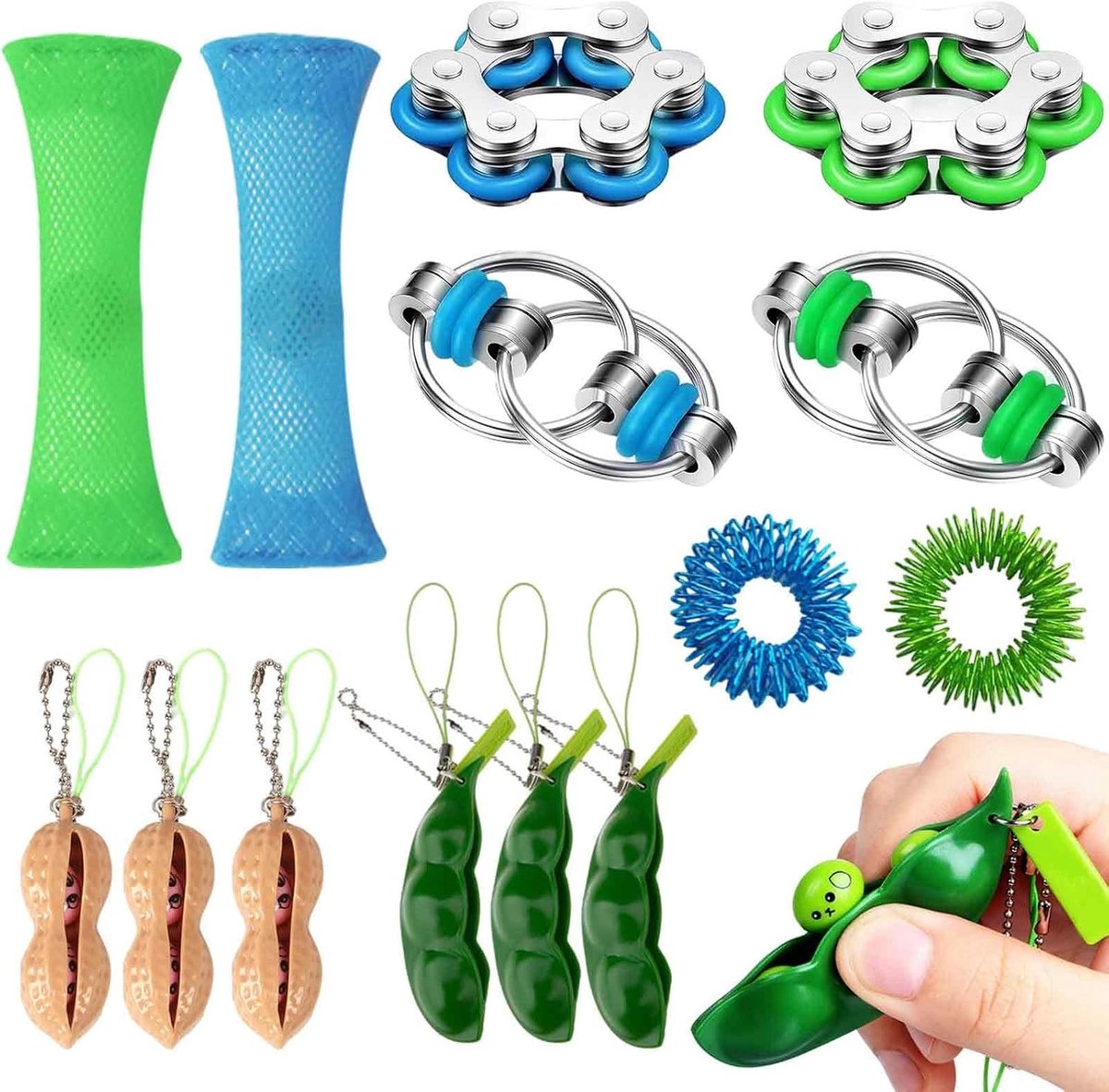 14-delige Fidget Toys Set voor Volwassenen en Kinderen, Stressverlichting, Autisme Speelgoed en Spinner voor Ontspanning