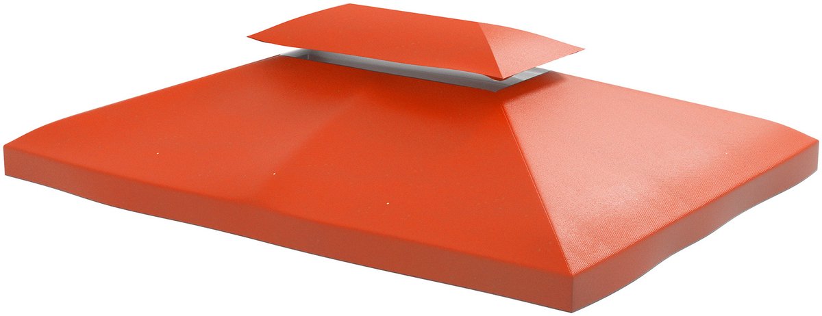 REDOM - Vervangend daktent - Dubbel dak - 8 afwateringsgaten - Voor tuinpaviljoen en partytent - Polyester - Roestrood - 300 x 400 x 20 cm