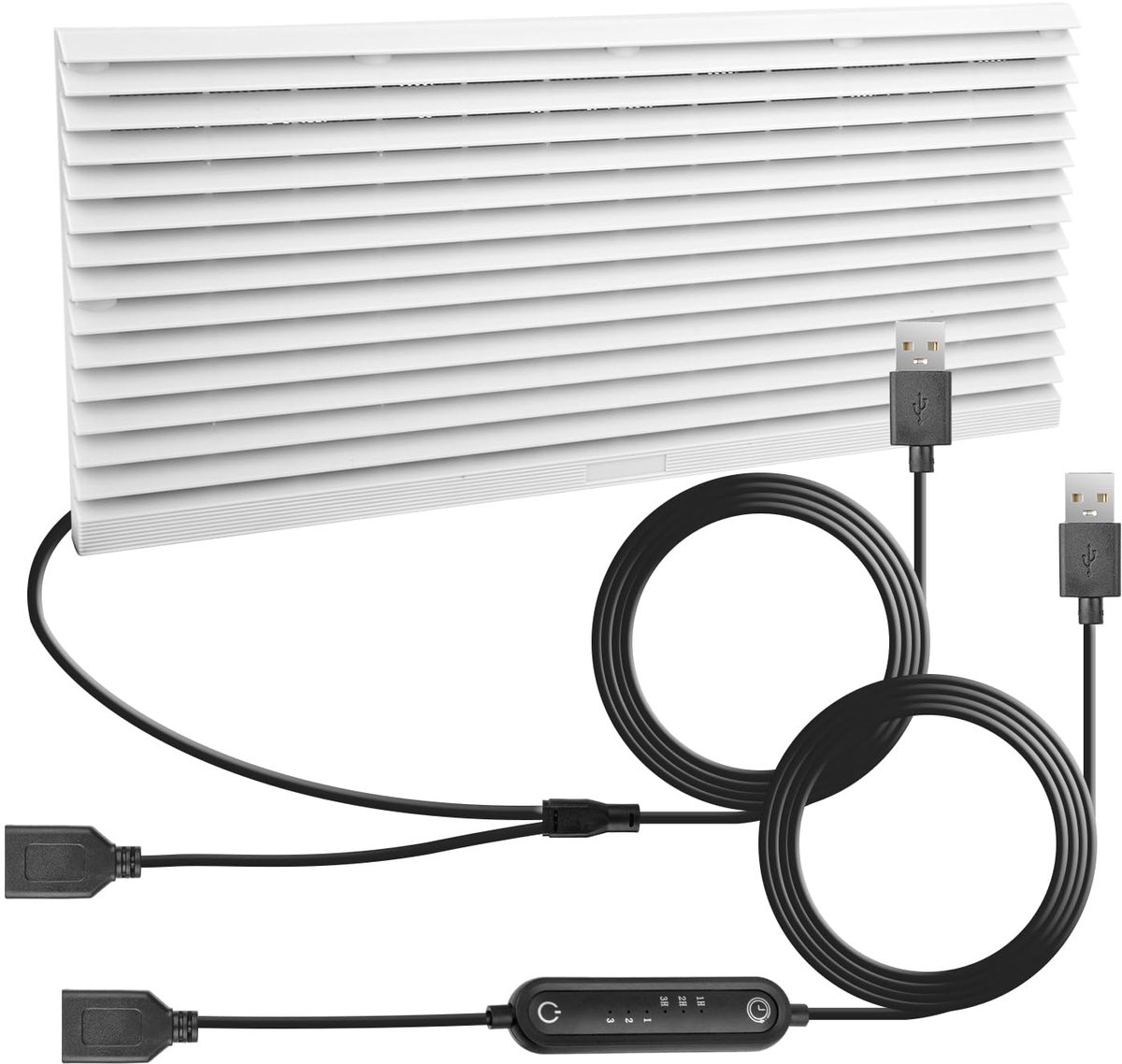 SnelShoppen - USB 120mm Camper Ventilator - 3-in-1 Met Timer, Draagbaar, Stil, Ideaal Voor Camping, Tuin, Keuken, Reis, Zomer, Blauw