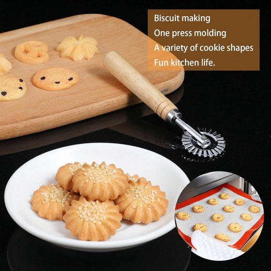 SnelShoppen - Pasta Cutter Wheel - Professionele Deegsnijder van Zinklegering - Voor Pizzadeeg, Pasta, Taarten - Duurzaam, Robuust en Ergonomisch - Ke van Snelshoppen — afbeelding 5