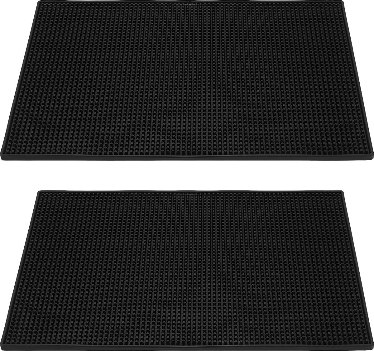 SnelShoppen - 2 Stuks Antislip Rubberen Staafmat 45 x 30 cm - Morsmat voor Keuken, Restaurant, Coffeeshop - Zwart - Duurzaam, Veilig, Multifunctioneel