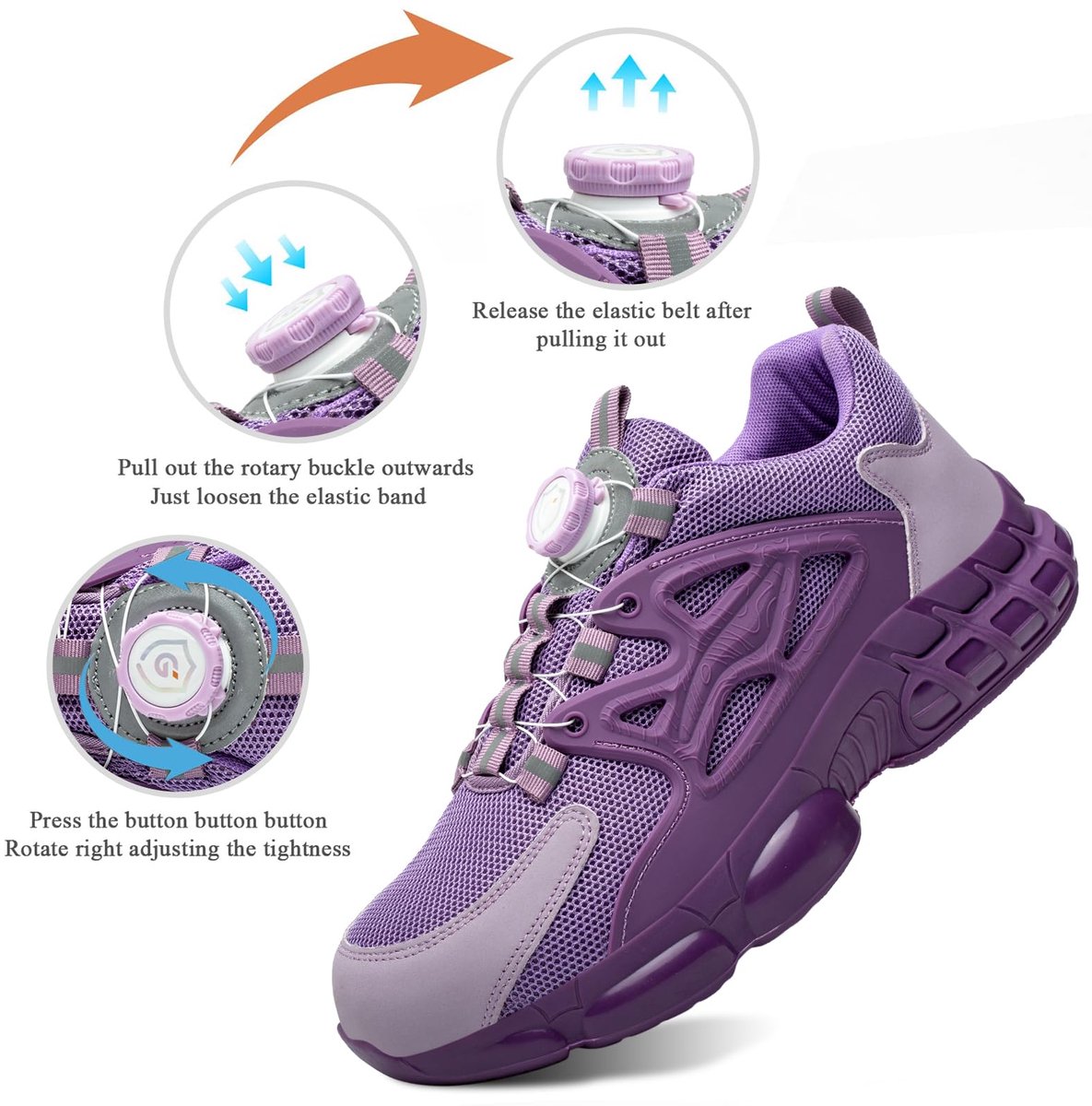 SnelShoppen - Sportieve Veiligheidsschoenen voor Dames en Heren, Ademend, Antislip, Stalen Neus, Maat 39 EU, Pink, Ideaal voor Werk, Tuin, en Vrijetij