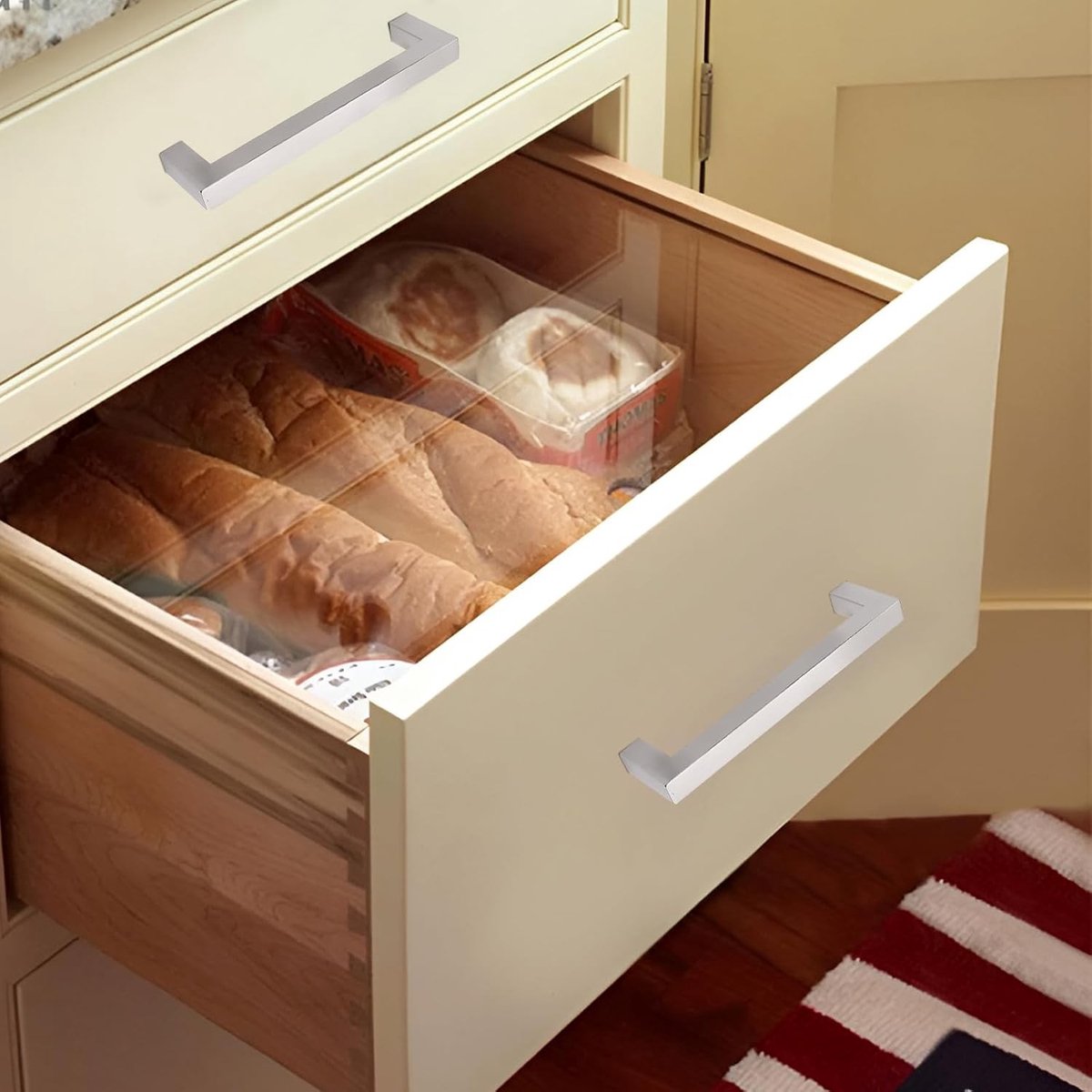 Set van 4 RVS Keukenmeubelhendels 128 mm - Moderne Handgrepen voor Lades en Kasten in Keuken en Badkamer, Zilverkleurig en Duurzaam