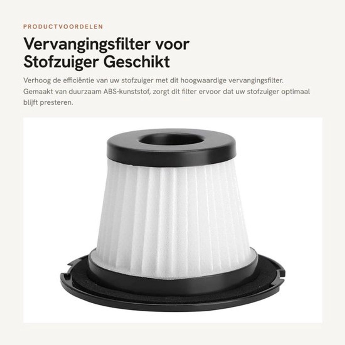 Stofzuigerfilter Gloednieuw - Geschikt voor Dibea C17/T1 - ABS-kunststof - 8,8 x 6 x 5 cm - Lichtgewicht - Eenvoudig te vervangen - Stofzuigeraccessoire
