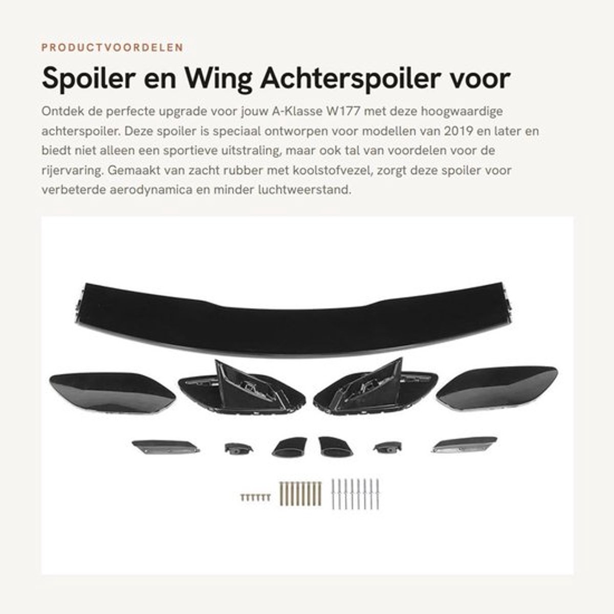 Dakspoiler Hoge Prestaties - Achterspoiler - Aerodynamica - Tractie - Stabiliteit - Eenvoudige Installatie
