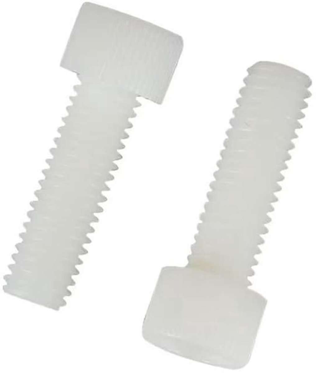 Nylon schroeven - Inbus machineschroeven - Sterk en robuust - Wit kunststof - M3x8mm - 60 stuks - Geschikt voor diverse toepassingen