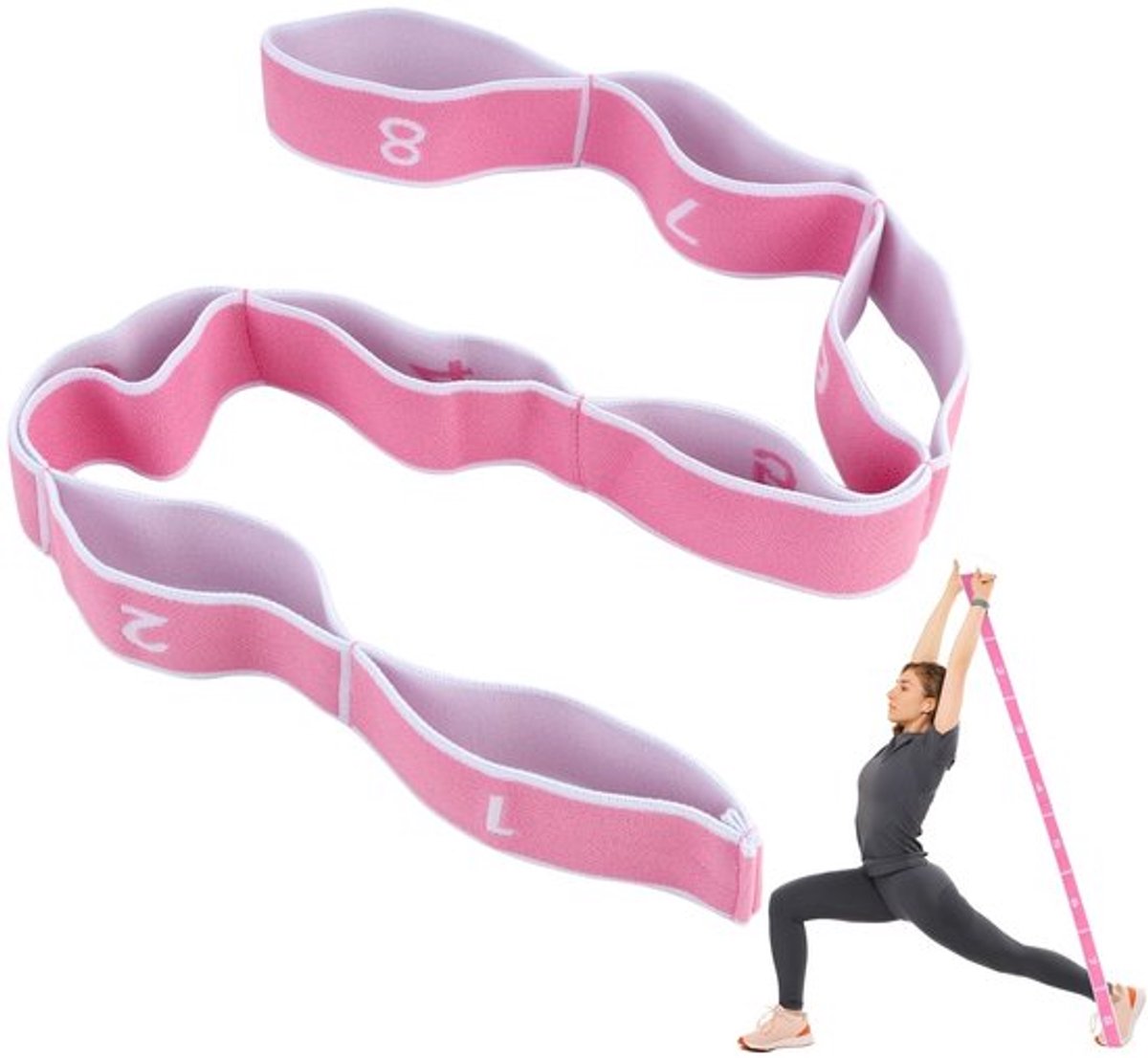 Yogaband Professionele Stretchband - Weerstandsbanden - Fitness Elastiek - Elastische Pilates - Duurzaam Katoen-Polyester - Verbeter Beweeglijkheid - Weerstandsband