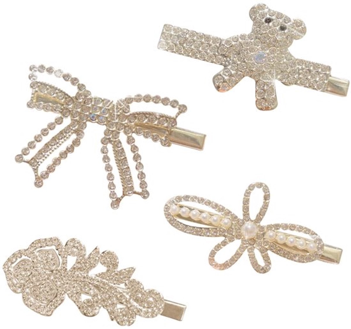 Haarclips Strass - Haarspeldjes - Accessoires voor Meisjes/Vrouwen - Decoratieve Feest - Bruiloft - Vier Stijlen - Haarspeld