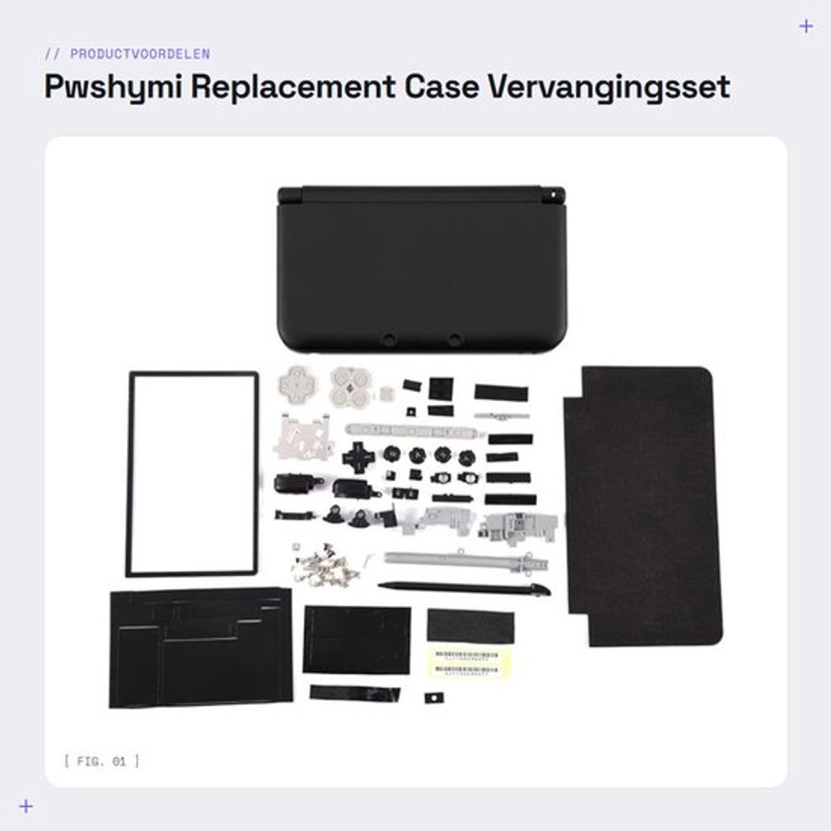 Replacement Case - Vervangingsset voor 3DS XL - Stevig en Compact - Zwart - Professionele Behuizing - Geschikt voor Console - Com...