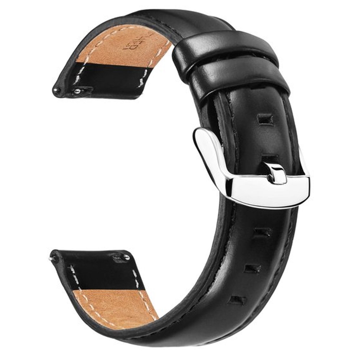 Horlogebandje Zacht Leer - Vervangend Horlogebandje - Veiligheidssluiting Roestvrij Staal - 18mm/20mm/22mm - Inclusief Gereedschap - Comfortabel en Duurzaam