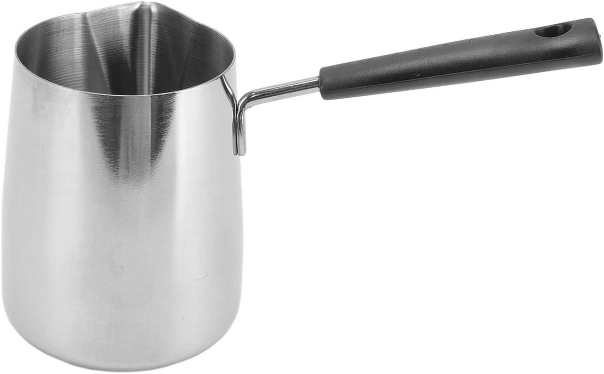 Koffiekan Melkopschuimer - Opschuimkan Kannen - Melk Opschuimen - Lange Handgreep - 600 ml - Zilver