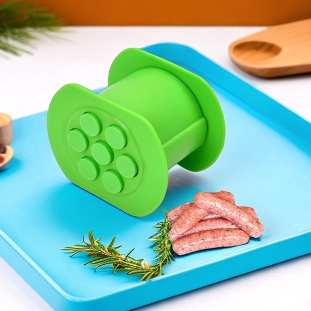 Handmatige Worstmaker - Hotdogmaker - Groene Worstvorm - Voor Cevapcici en Worstjes - Keukenaccessoire voor Gri...