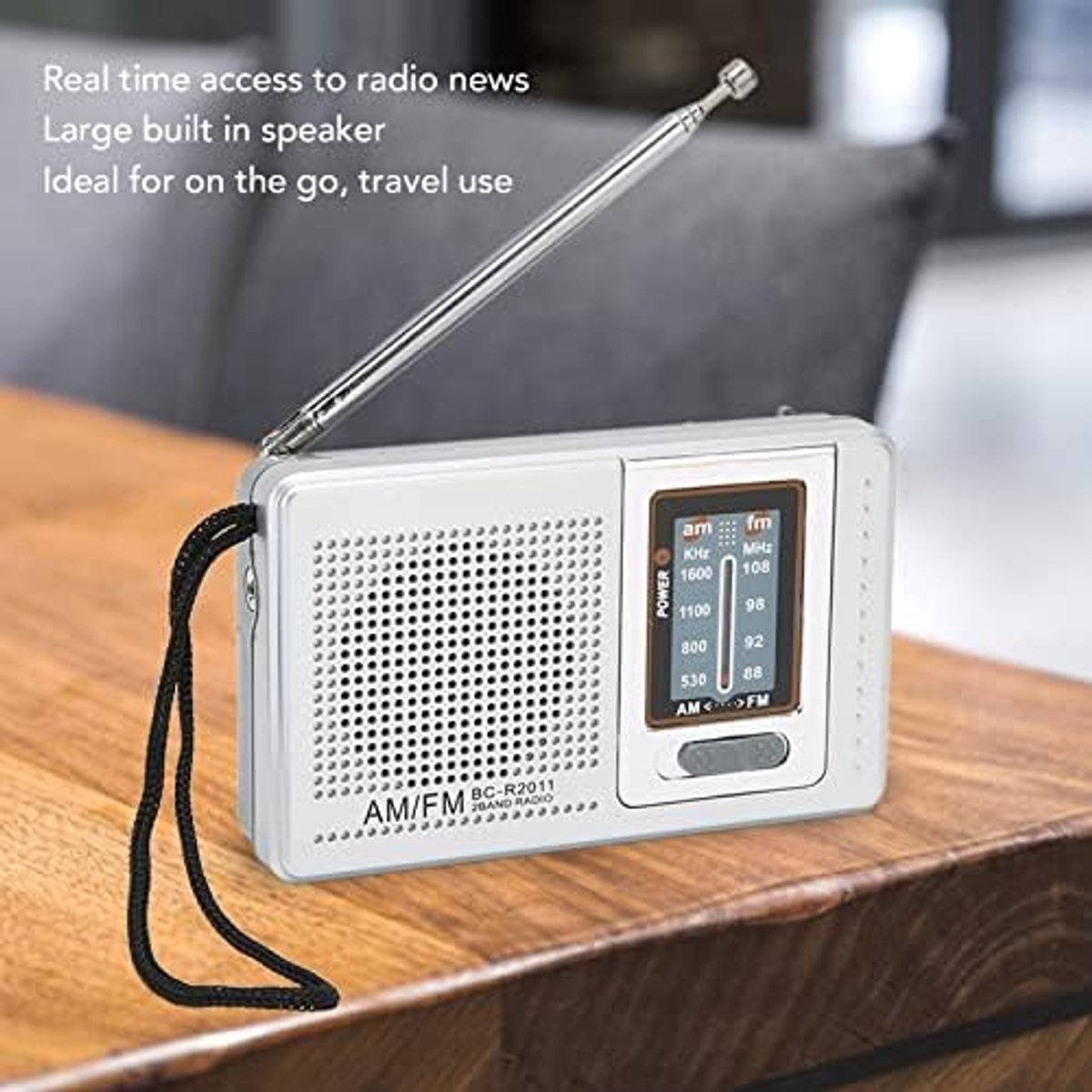 SnelShoppen - Draagbare Pocket AM FM Radio met Lange Accuduur, Verbeterde Ontvangst, Mini Radio met Groot Luidspreker voor Buiten, Reizen, Noodpakket,