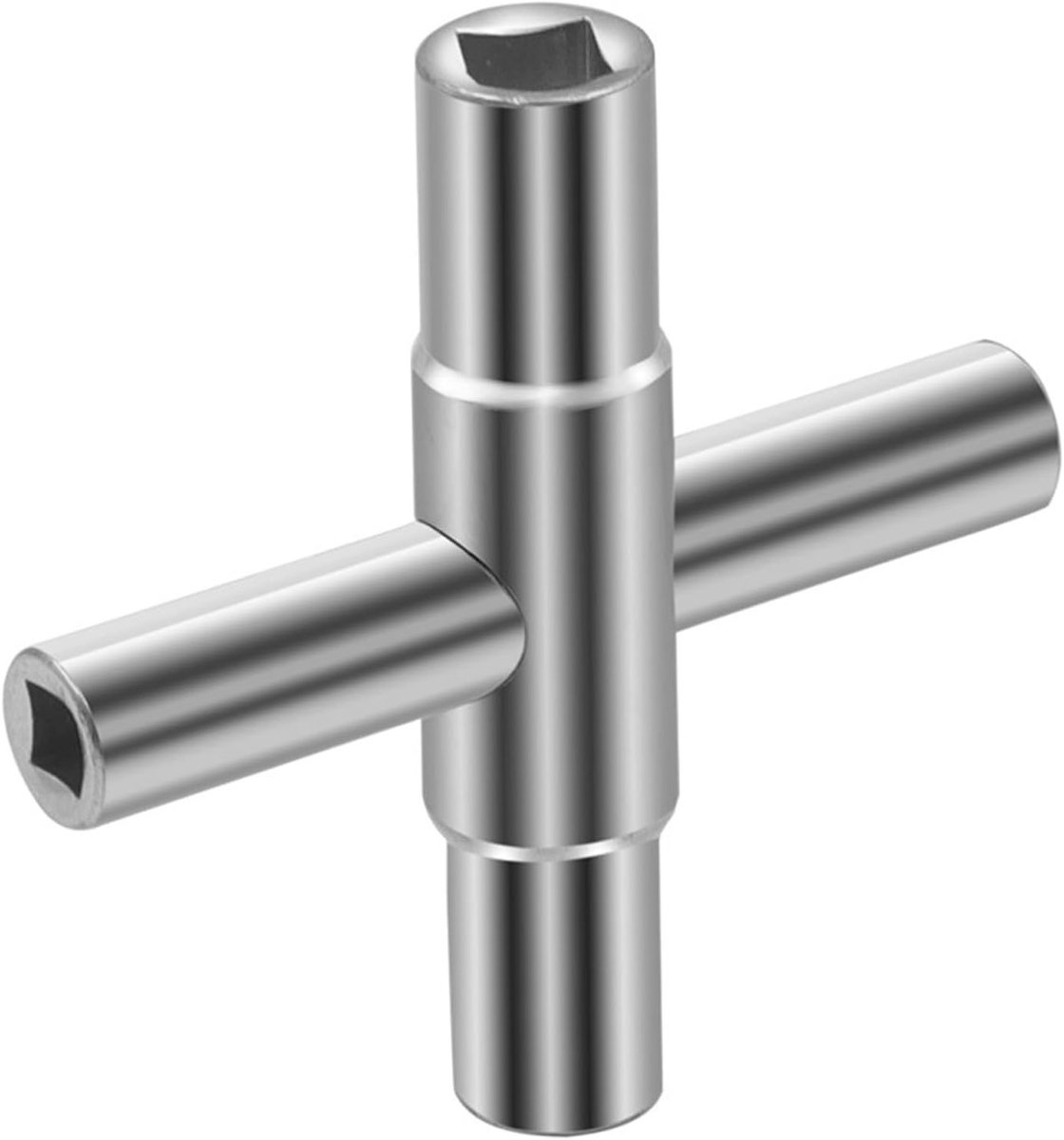 4-Way Square Service Key Set 6.5mm-9mm, Multifunctionele Hulpmiddelen voor Elektrische Kasten en Meterkasten, Zilver, Meerdere Toepassingen