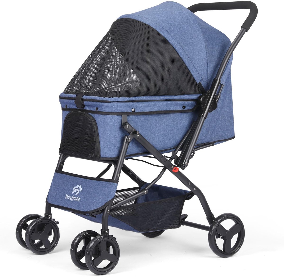 SnelShoppen - Wandelwagen voor huisdieren - Opvouwbare hondenwandelwagen voor kleine honden en katten, waterdicht, met mesh-ramen, oversized opbergman