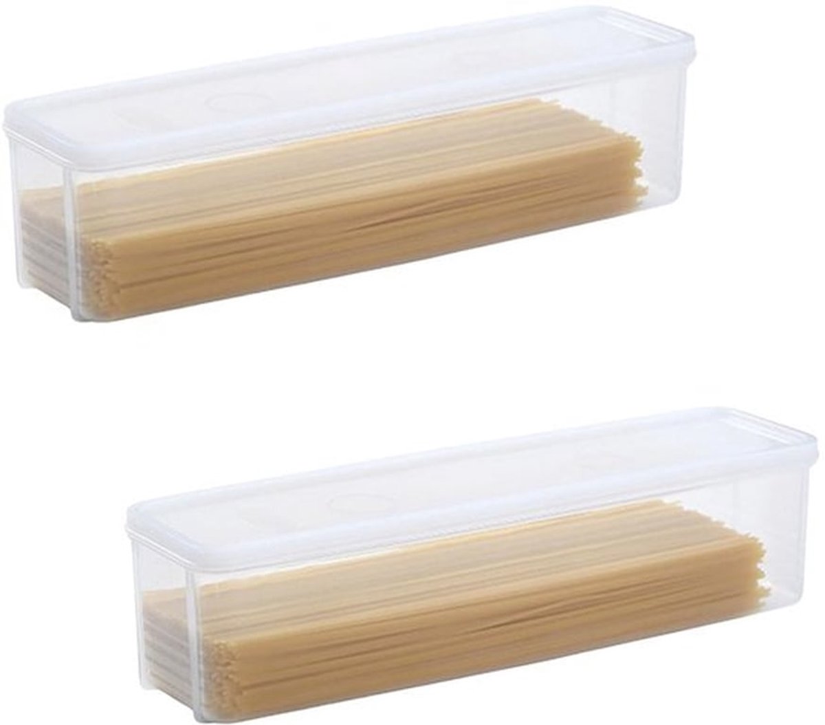 Spaghetti Container - Luchtdichte Opslag - Stapelbare Noedel Houder - Pasta Organizer - Doorzichtige Container - Versheid Gegarandeerd - Pastahouder