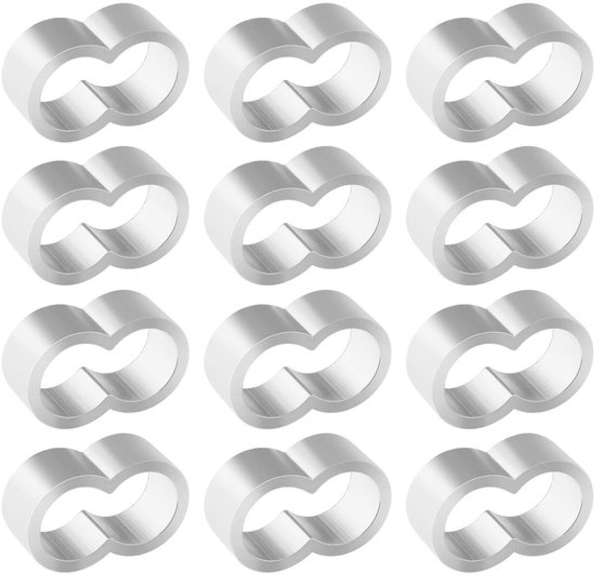 Draadkabel Choke Klemmen - Aluminium Persklemmen - Zilver - Krimplussen - Compatibel met 8 mm Spanningskabels - 50 Stuks