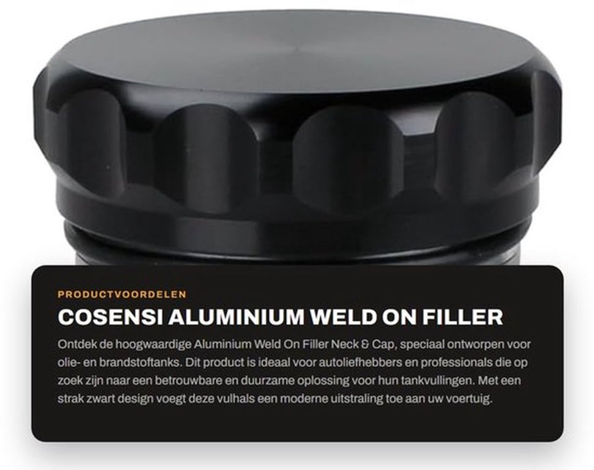 Filler Neck Aluminium - Vulhals - Tankdop - Olie/Brandstof - Watertank - Geanodiseerde Afwerking 2.5