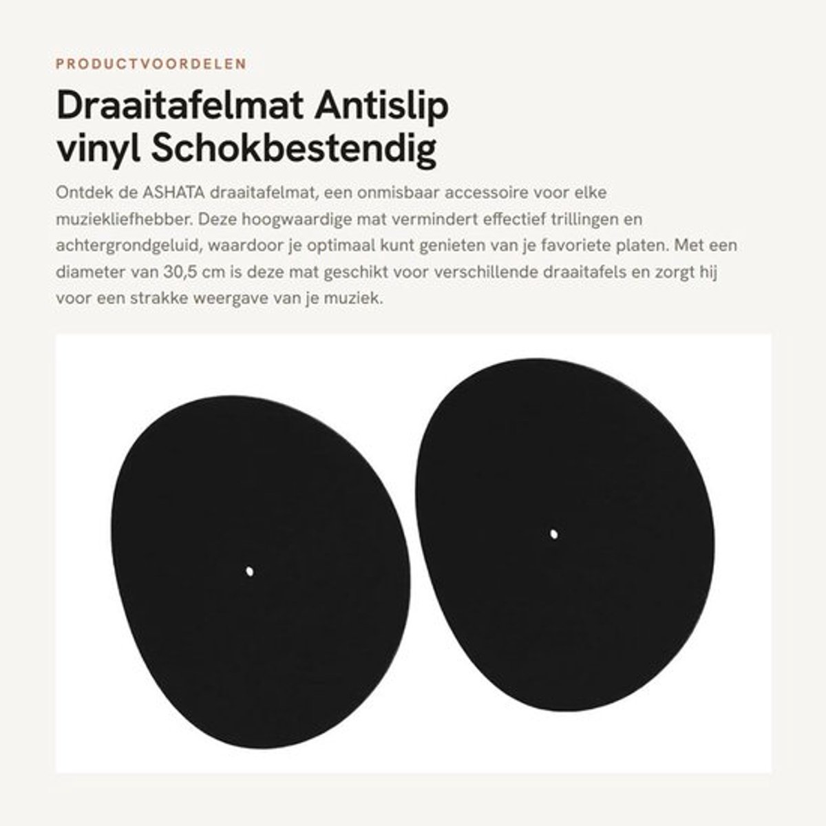 Draaitafelmat Antislip - Platenbeschermmat - Vilt - 2 Stuks - 30,5 cm - Schokbestendig - Duurzaam - Platenmat